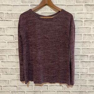 Women’s Anthropologie Hem & Thread purple heather open back sweater Medium
